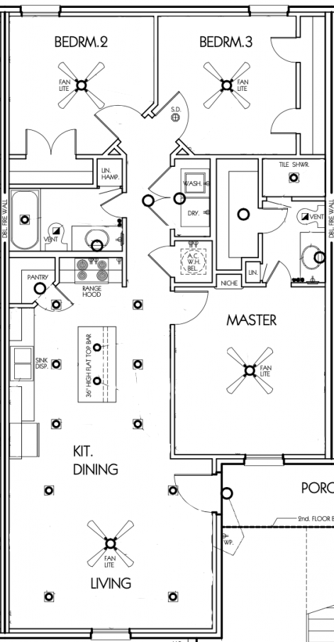 Floor plan of the 3-bedroom apartment